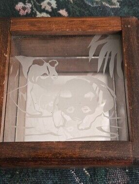 Vintage Panda Mirror Jewelry Box